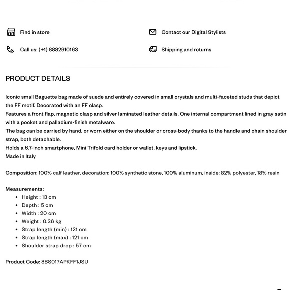 Fendi Baguette Mini Silver Crystal-Embellished Shoulder Bag With FF Motif - Picture 8 of 16